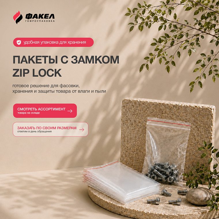 ПАКЕТЫ С ЗАМКОМ ZIP LOCK